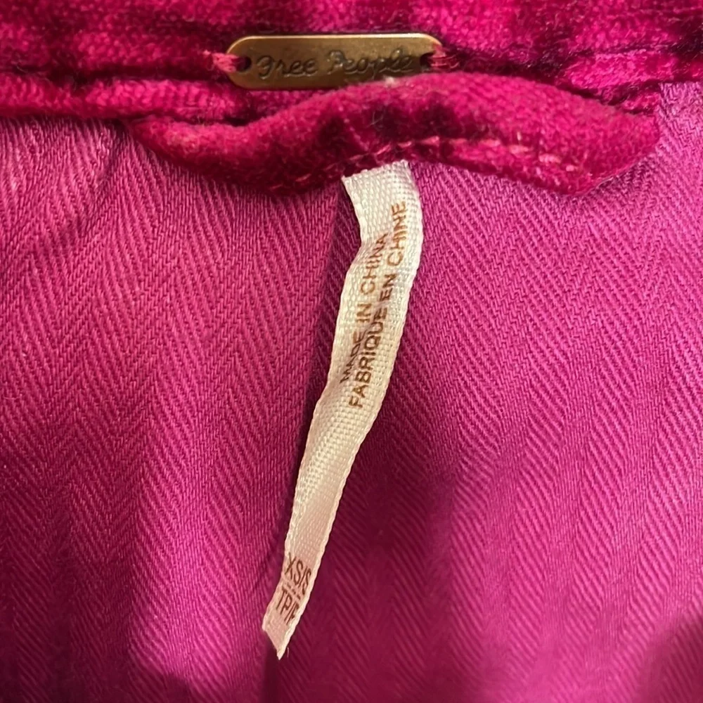 Pree People velvet trucker jacket in pink XS - Picture 12 of 14